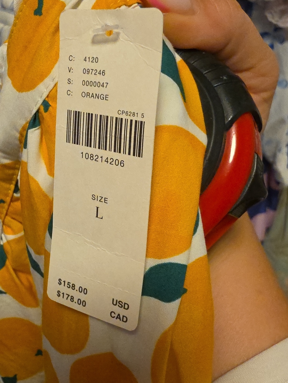 Orange Print Cotton Poplin Maxi Skirt - Picture 4 of 4